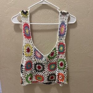 Multicolor Crochet Knit Top